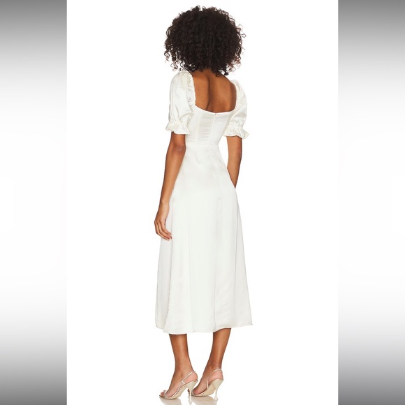 🎉LAST PIECE🎉WE WORE WHAT Poplin Puff Sleeve Midi Dress - Picture 4 of 10